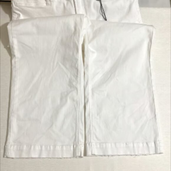 JEN7 by 7 for All Mankind Cropped Wide Leg Distressed Hem White Jeans Size 20 - Picture 5 of 10